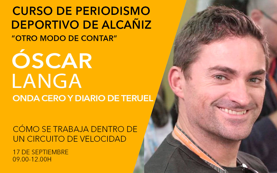 Óscar Langa. Curso de periodismo deportivo de Alcañiz./ L.C.