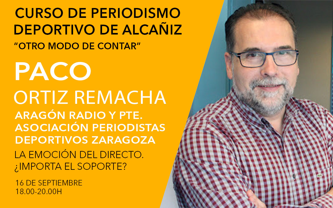 Paco Ortiz Remacha. Curso de periodismo deportivo de Alcañiz./ L.C.