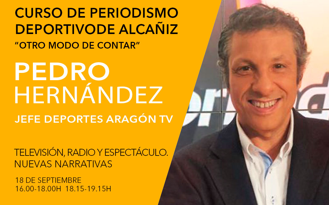 Pedro Hernández. Curso de periodismo deportivo de Alcañiz./ L.C.