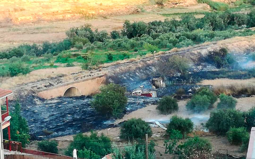 Resultado del incendio en las afueras de la localidad de Escatrón. Imagen: Gema Pina.