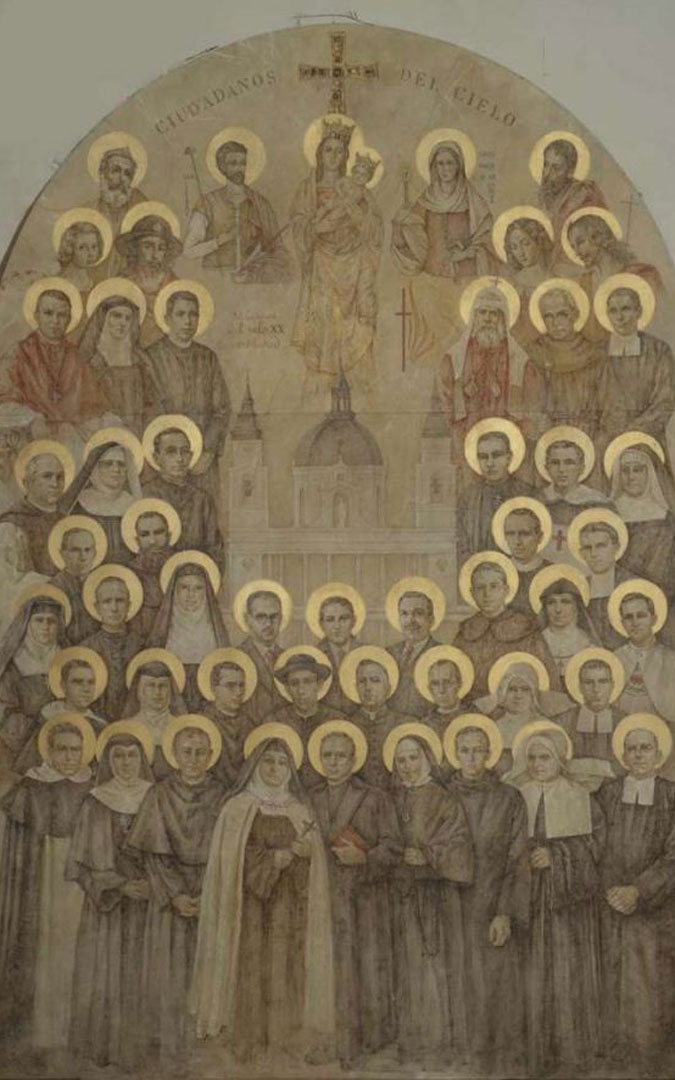 Pintura mural que luce en la iglesia de las Calatravas de Madrid. / Nati Cañada
