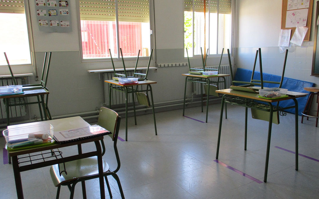 Una de las aulas del Colegio Gloria Fuertes de Andorra, adecuada a inicios de septiembre para el inicio del nuevo curso escolar./ CPEE Gloria Fuertes
