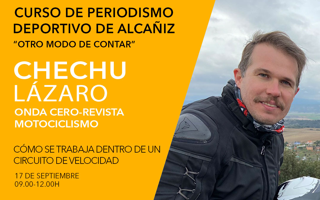 Chechu Lázaro. Curso de periodismo deportivo de Alcañiz./ L.C.
