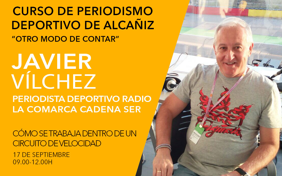 Javier Vílchez. Curso de periodismo deportivo de Alcañiz./ L.C.