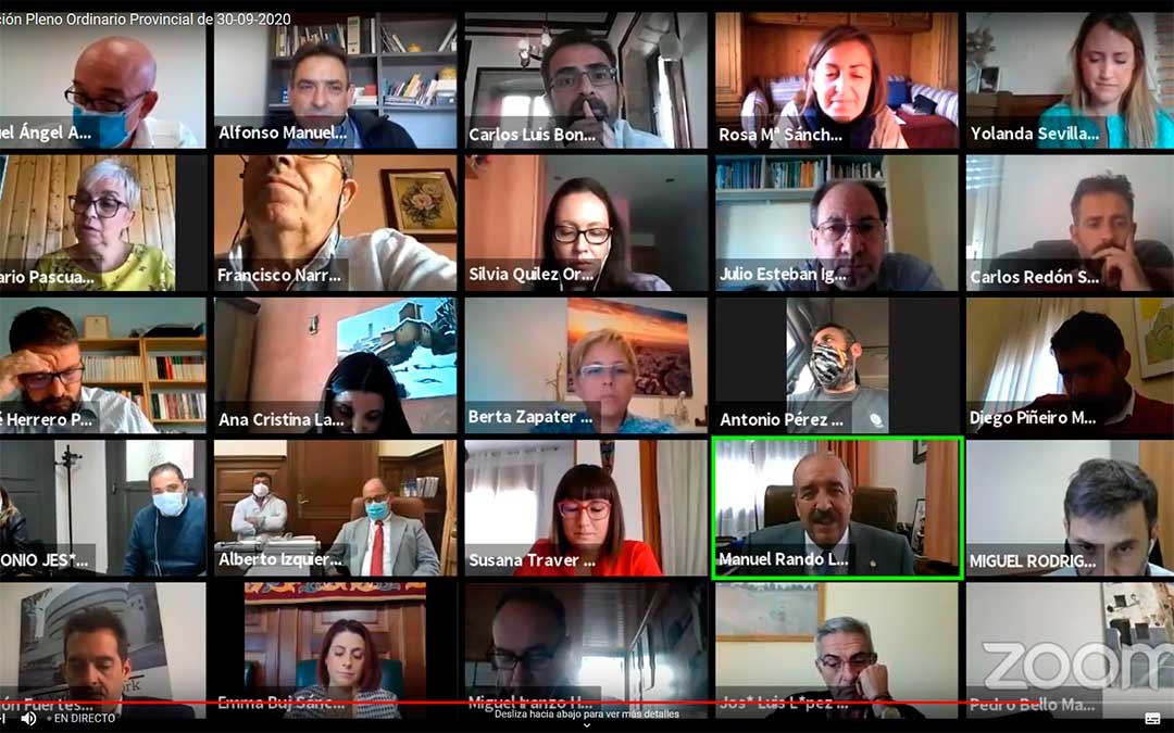 Pleno telemático de la diputación provincial de Teruel este miércoles./ DPT