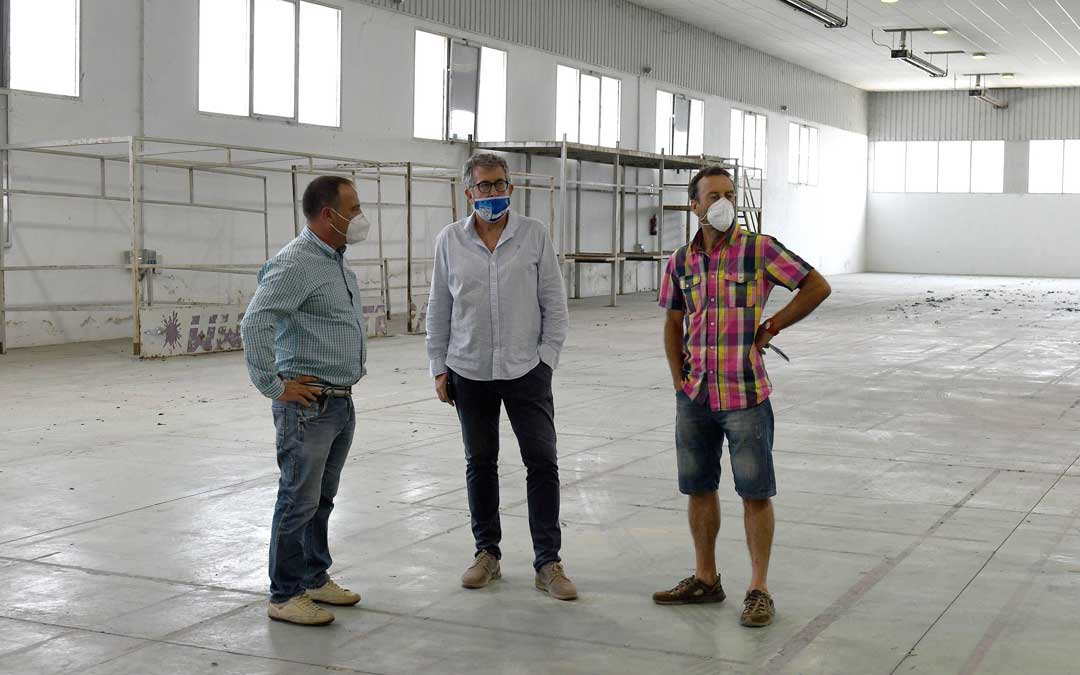 Participantes en la presentación del recinto ferial como nueva instalación deportiva en Alcañiz