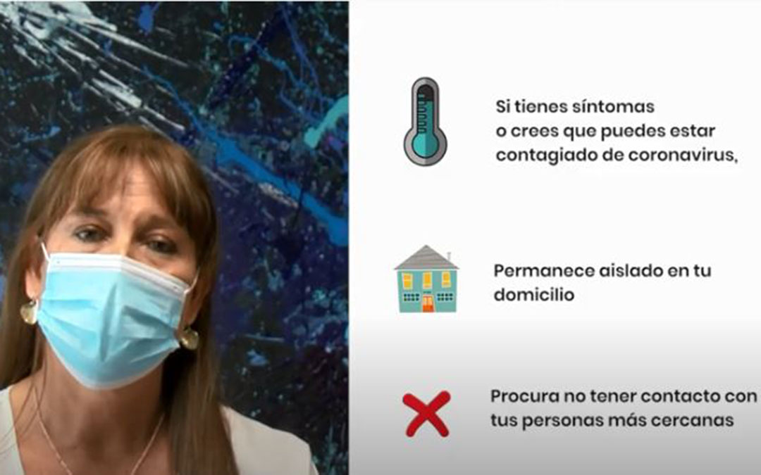 La consejera de Sanidad, Sira Repollés, en uno de los vídeos sobre la necesidad de aislamiento en caso de ser positivos de Covid-19./ YouTube Gobierno de Aragón