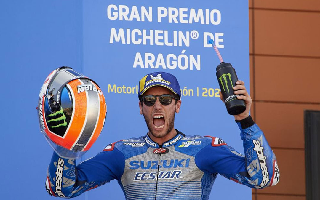 Rins en el podio del Gran Premio Michelin de Aragón. /Motorland Aragón