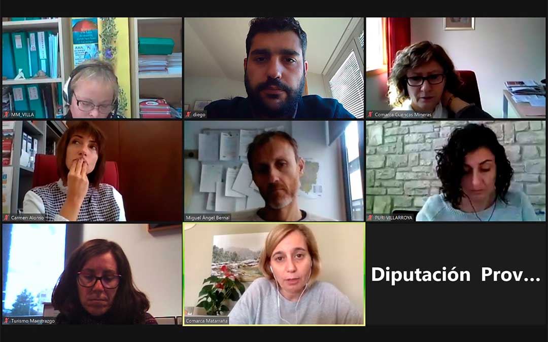 Reunión virtual de la DPT para trabajar en un plan de formación online para informadores turísticos de la provincia./ DPT