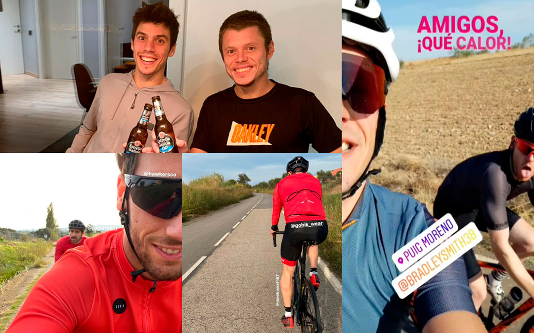 Arriba Joan Mir y Tito Rabat. Abajo a la izquierda, Álex Rins, y a la derecha, Bradley Smith./ L.C.