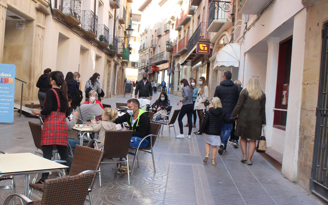Terraza del centro de Alcañiz este fin de semana