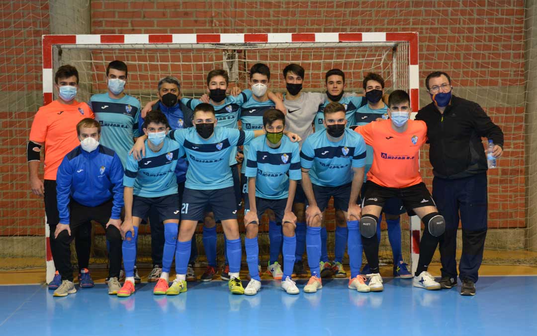 La plantilla del Boca Híjar F.S. tras finalizar el partido este sábado/I.M.