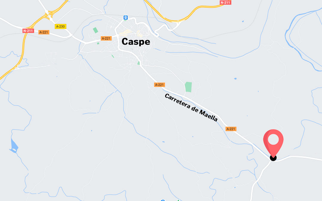 El club de alterne de Caspe donde se llevó a cabo la operación está situado en la carretera de Maella./ L.C.