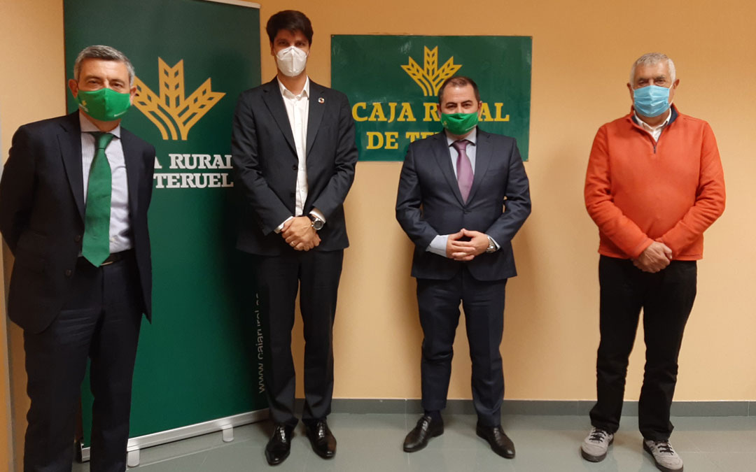Ángel Espinosa, Fermín Serrano, David Gutiérrez y Antonio Arrufat, el viernes en Alcañiz