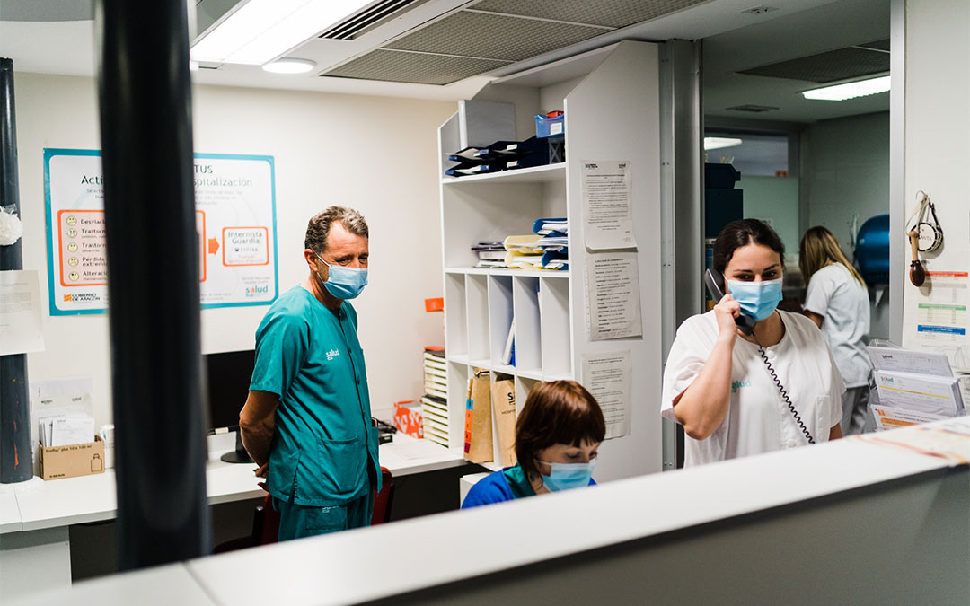 Control de la sexta planta del Hospital de Alcañiz./ Cesáreo Larrosa