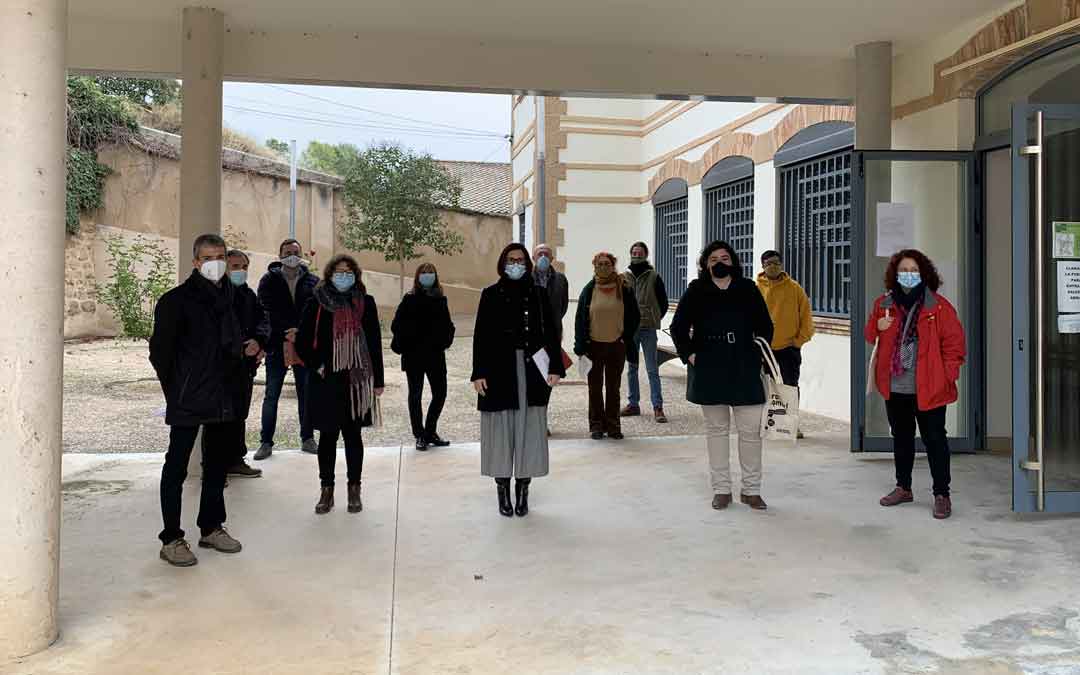 Presentación este lunes en Albalate del nuevo proyecto de colaboración. / M. Q.