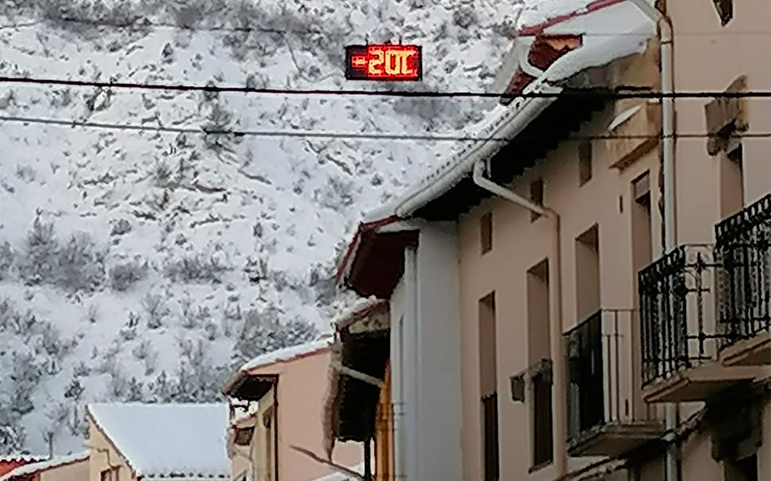 Localidades como Aliaga han llegado a registrar temperaturas de -20ºC tras el paso de Filomena./ L.C.
