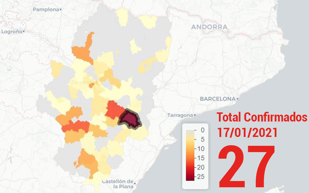 La zona básica de salud de Alcañiz registró este domingo 17 de enero 27 nuevos casos de covid/ Datacovid