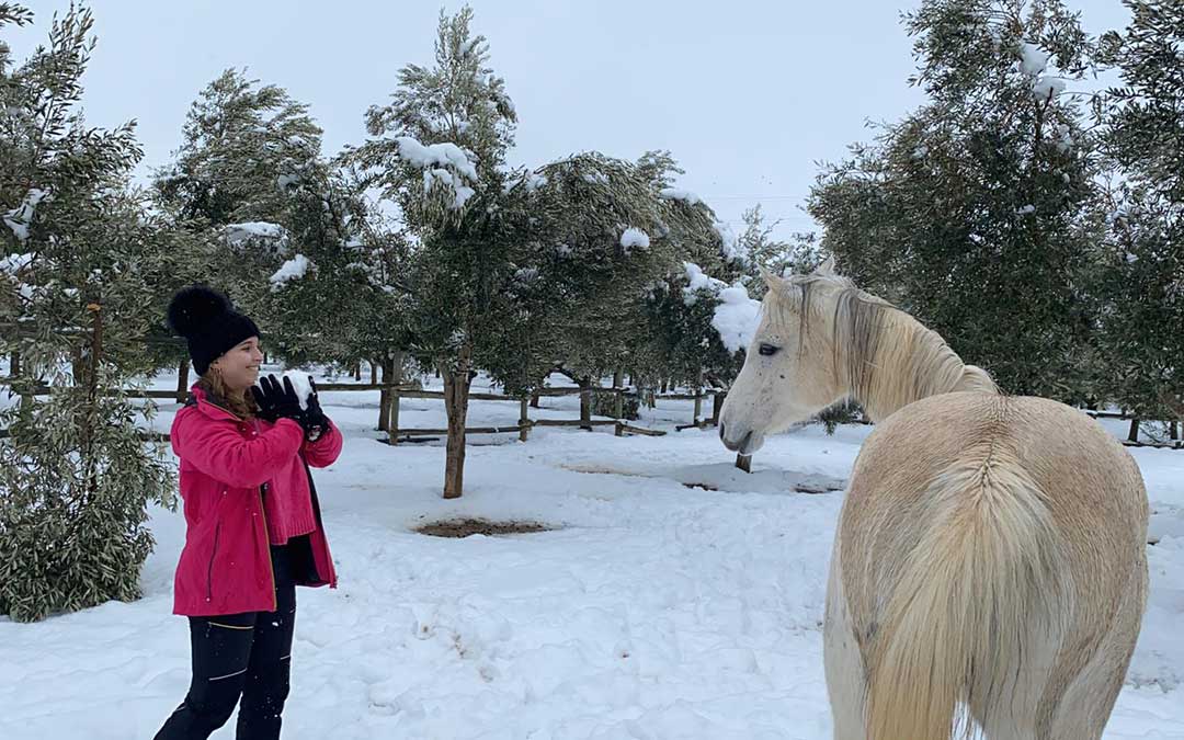 Nieve en Escatrón./ Marta Artal