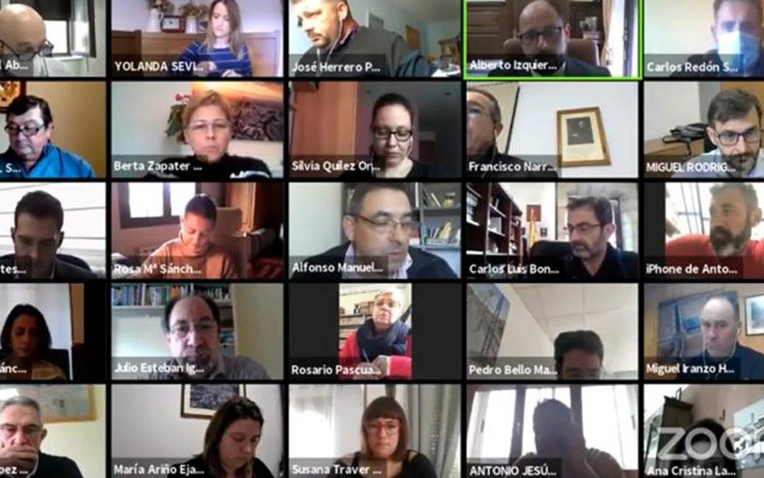 Imagen del pleno telemático correspondiente al mes de enero celebrado este miércoles./DPT