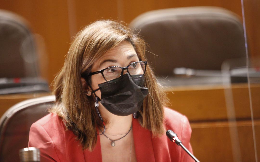 Susana Gaspar (Cs) durante la Comisión de Sanidad en las Cortes de Aragón./CORTES DE ARAGÓN