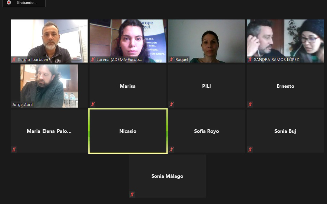 Sesión online celebrada por la Asociación para el Desarrollo del Maestrazgo./Europe Direct CAIRE Maestrazgo