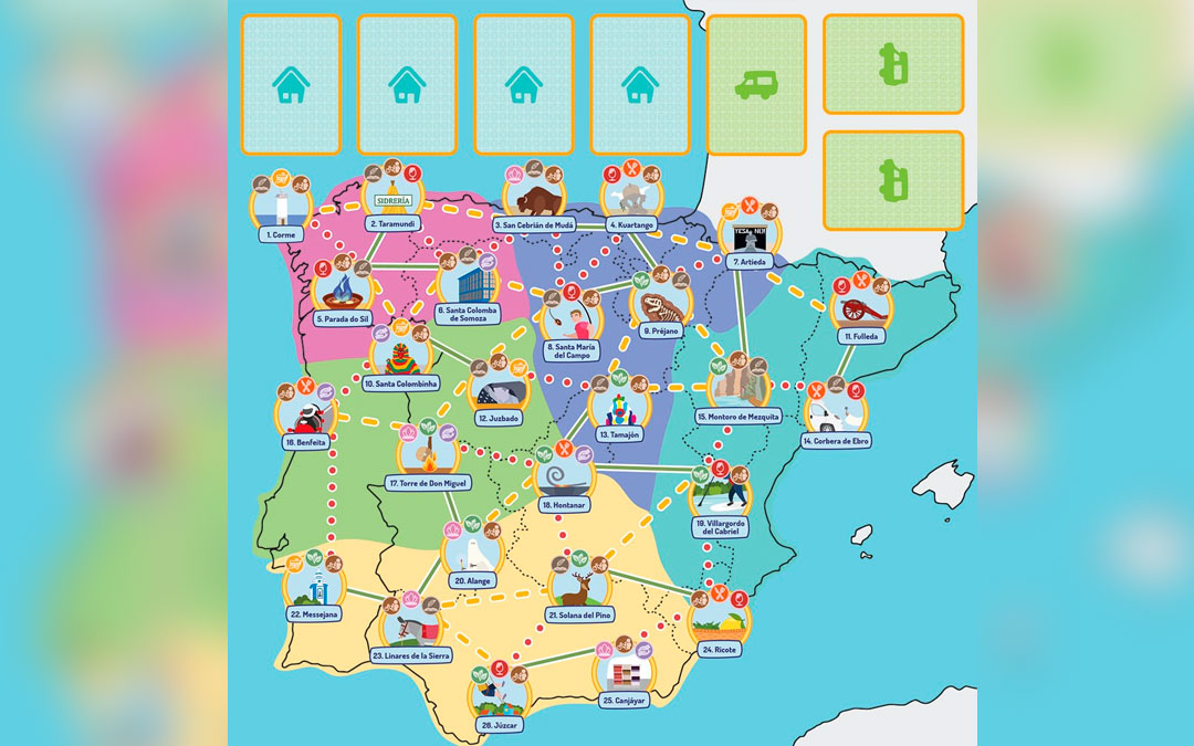 Una de las imágenes de este juego de mesa, en el que aparece la localidad de Montoro de Mezquita./ Vanwoow