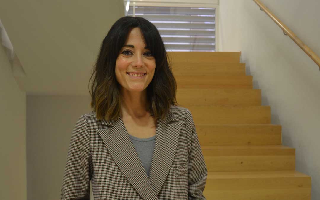 Paula Blesa minutos antes de la presentación del corto en Alcañiz / L. Castel