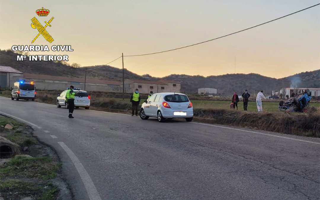 Accidente en la TE-02 entre Utrillas y Las Parras de Martín./ Guardia Civil de Teruel
