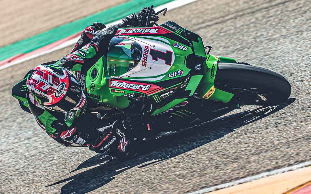 Rea a los mandos de su Kawasaki esta semana en Motorland Aragón. Foto: SBK