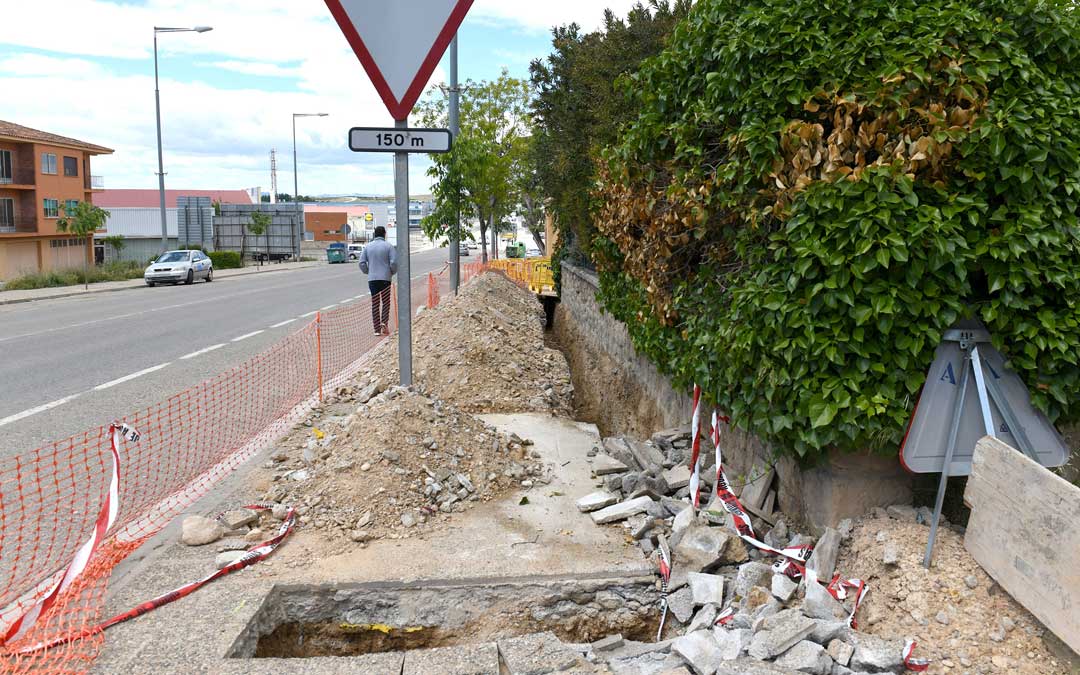 Obras en ejecución en la carretera Zaragoza / Ayto. Alcañiz