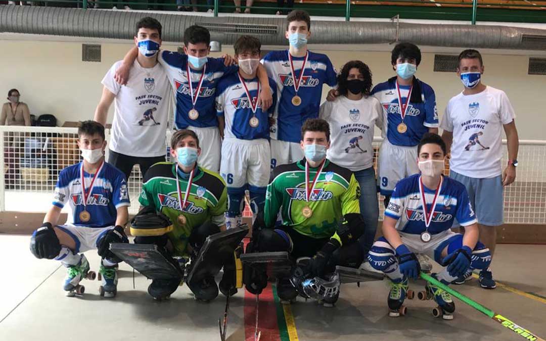 El equipo juvenil del Translop Alcañiz Club Patín. Foto. Alcañiz C.P.