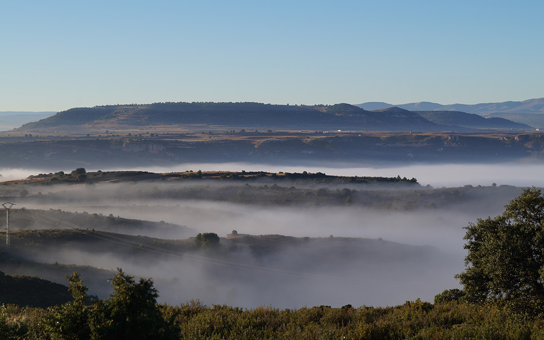 Niebla vespertina desde el Mirador del Carnicero en Alloza