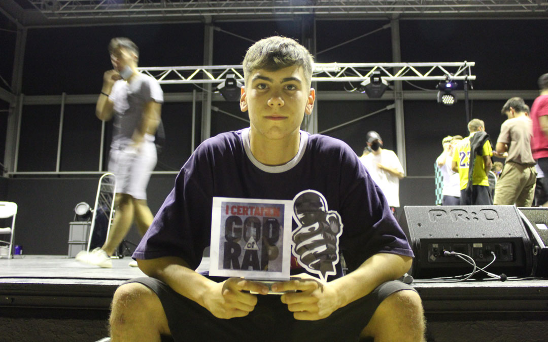 Luca, flamante ganador del I 'God of Rap' de Alcañiz. / B. Severino