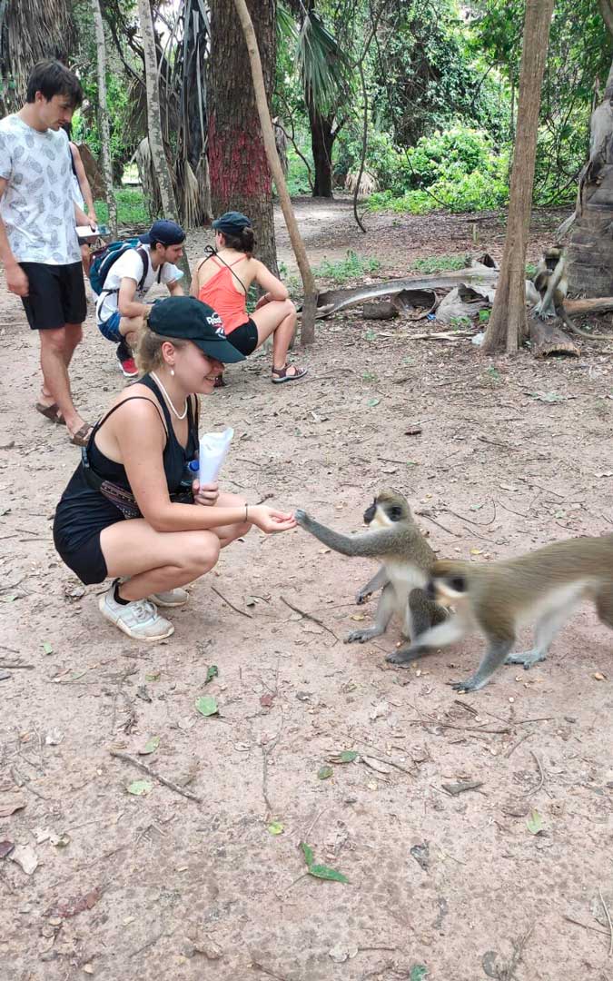 Entre sus escapadas por Gambia, Paula Poblador visitó una reserva natural / P. P.