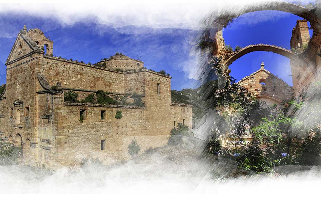 Fragmento del cartel anunciador de la exposición de Manuel Conesa sobre el Convento del Desierto de Calanda./ Ayto. Calanda