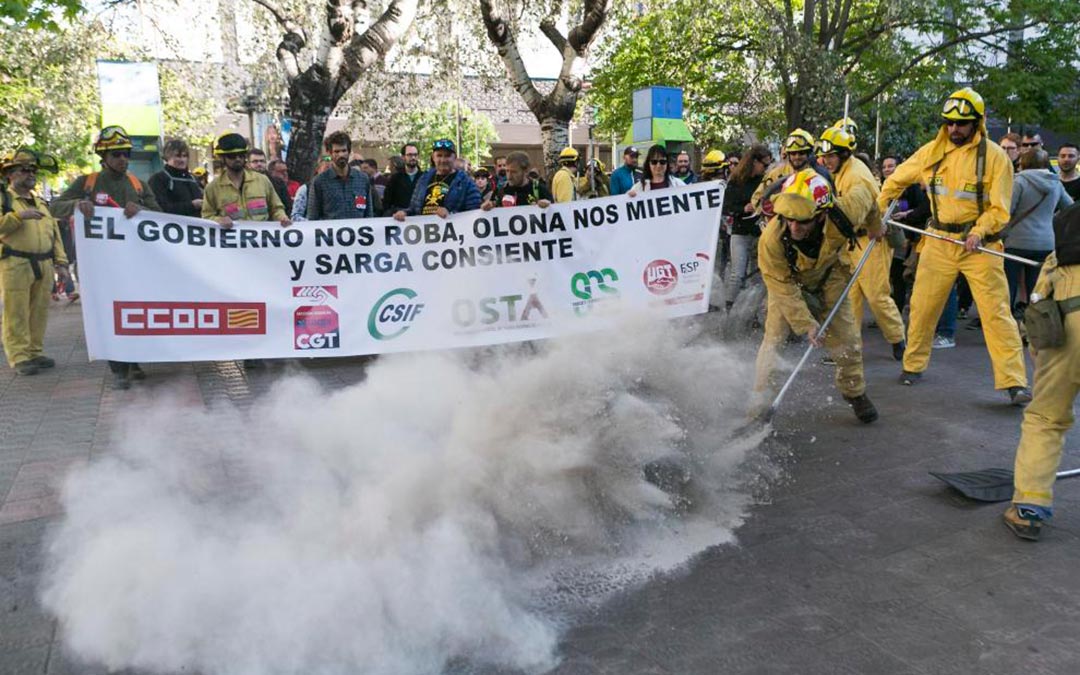 Protesta de los trabajadores de Sarga en 2019./ Aránzazu Navarro - HERALDO