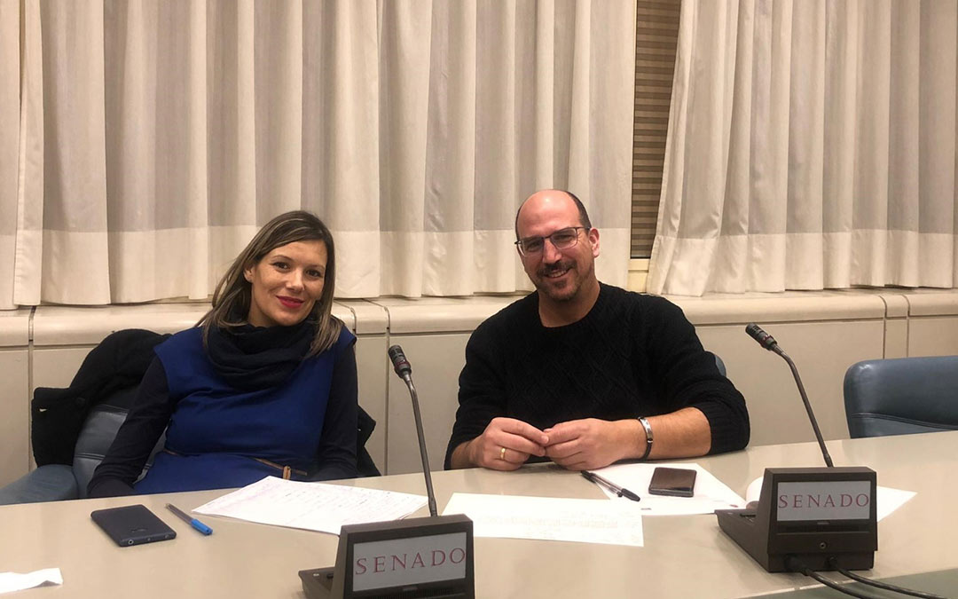 Beatriz Martín y Joaquín Egea, senadores de Teruel Existe./T.E.