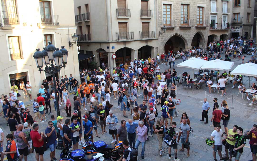 La plaza de España al final de la tarde del sábado de MotoGP. / B. S.