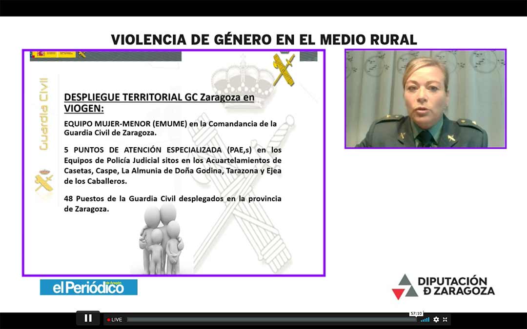 La comandante jefe de la Policía Judicial e Información de la Comandancia de la Guardia Civil de Zaragoza, Beatriz Berné, fue una de las ponentes de la jornada / Eduard Peralta