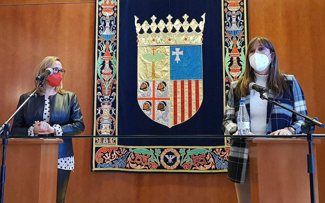 Las consejeras de Presidencia, Mayte Pérez; y de Sanidad, Sira Repollés, han concretado las restricciones este lunes en Teruel / DGA