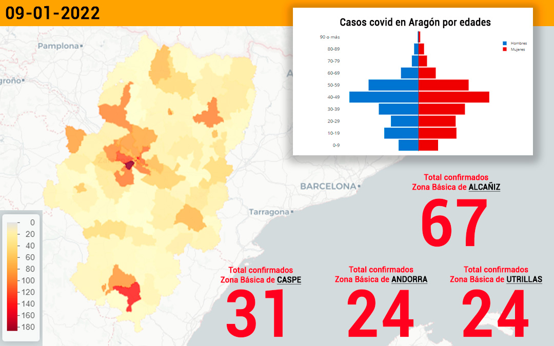 Casos de coronavirus notificados este lunes./Data Covid