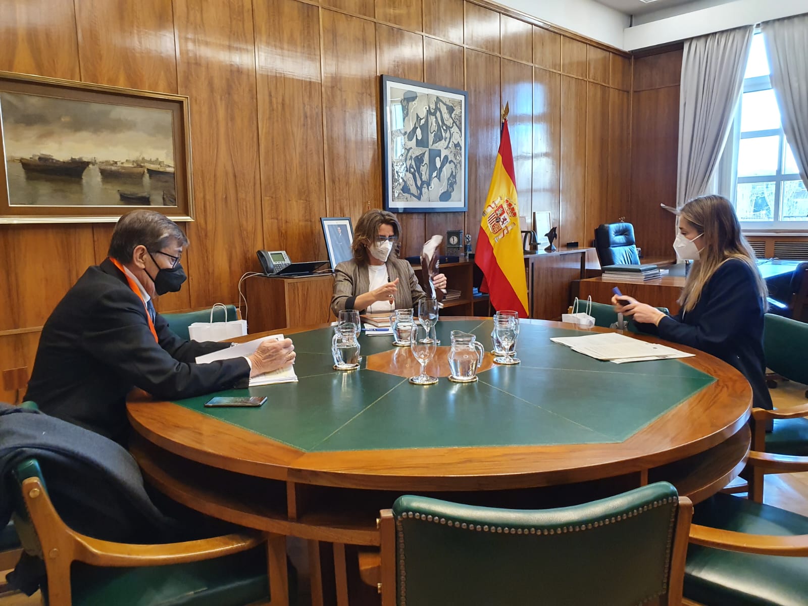 La vicepresidenta tercera del Gobierno y el consejero de Industria del Gobierno de Aragón han mantenido un encuentro este miércoles en la sede del Ministerio para la Transición Ecológica y el Reto Demográfico, en el que también ha participado la secretaria de Estado de Energía, Sara Aagesen / DGA