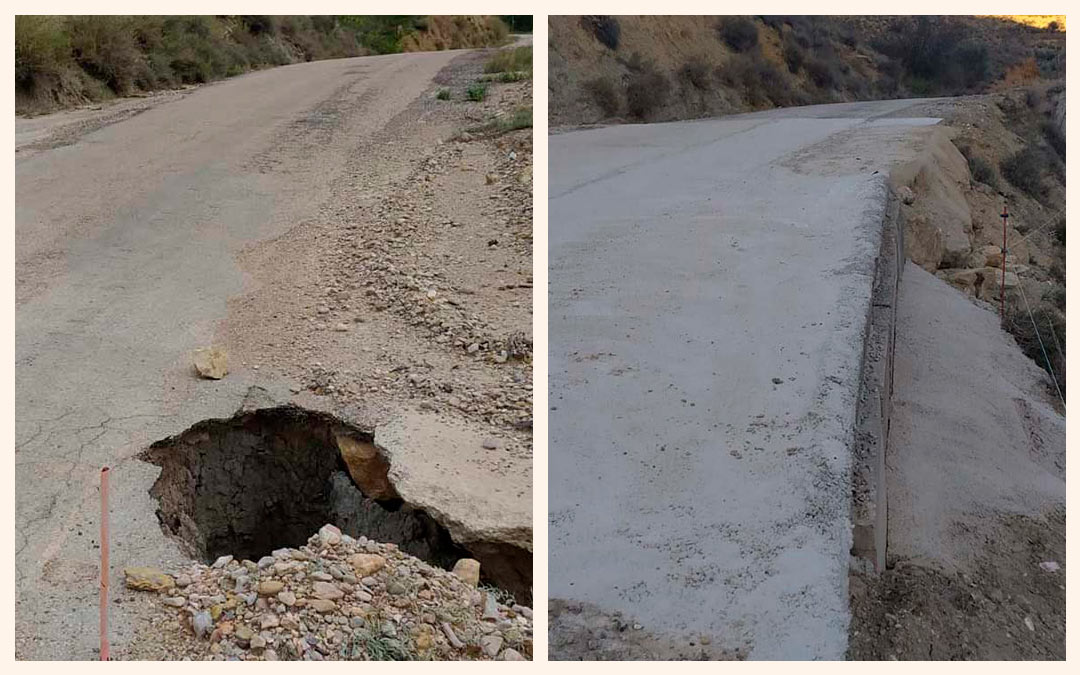 El antes y el después del agujero en la TE-V-8102./ L.C.