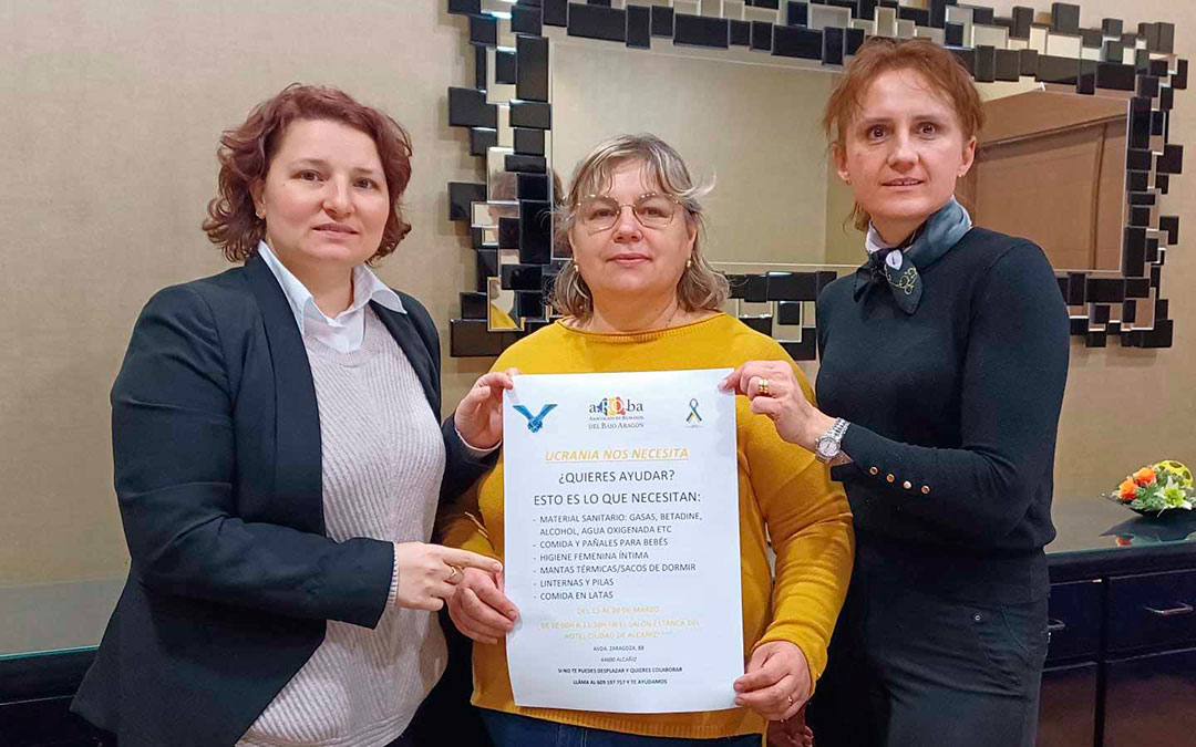 Integrantes de la Junta Directiva de la Asociación de rumanos del Bajo Aragón hacen un llamamiento a la donación de los materiales necesarios./Asoc. rumanos del Bajo Aragón
