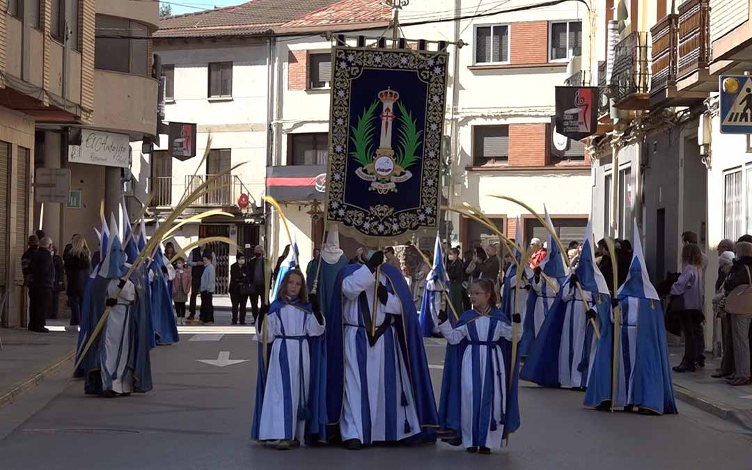 Cofrades recorren las calles de Andorra este Domingo de Ramos./Ayuntamiento de Andorra