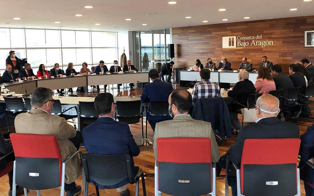 Pleno este jueves de la DPT en la Comarca, donde asistieron los consejeros como invitados / DPT