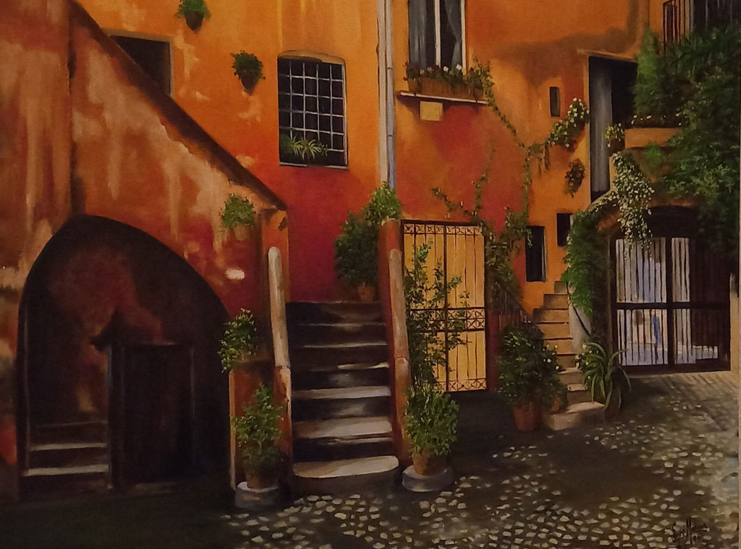 Patio interior en Roma. / Enrique Martínez Peralta