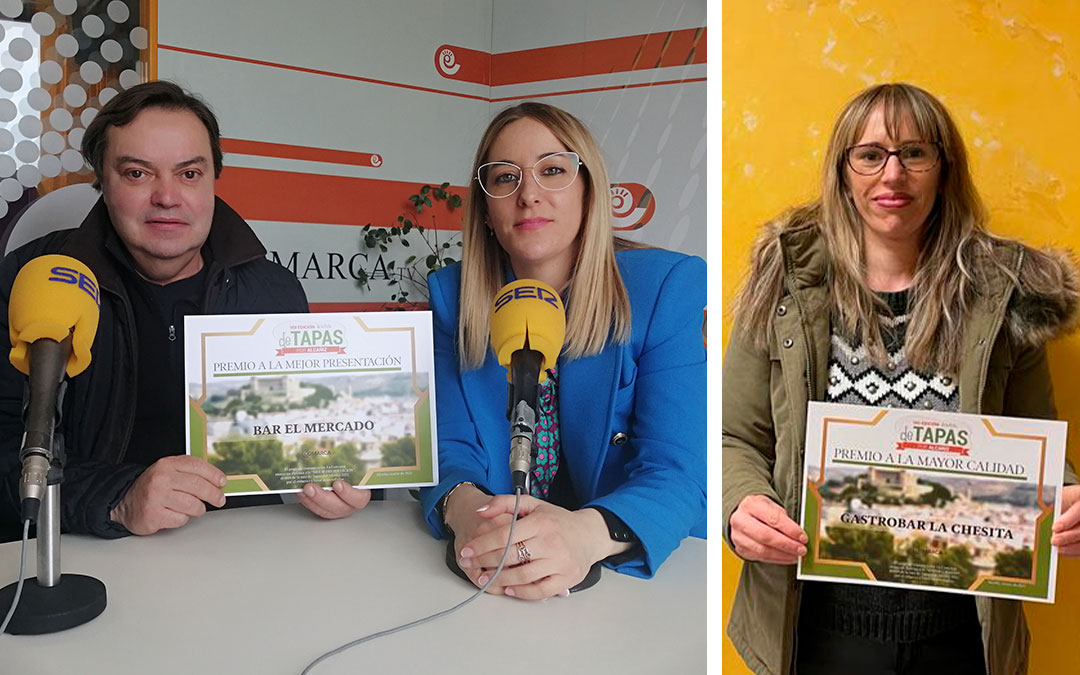 Gastrobar La Chesita y bar El Mercado ganadores de la Ruta de Tapas por Alcañiz 2022./ LC
