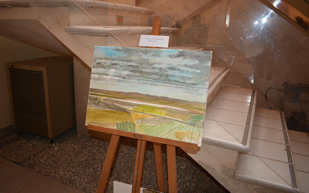 Las Saladas de Alcañiz desde el Cabezo Palao, obra en progreso también expuesta./I.M.